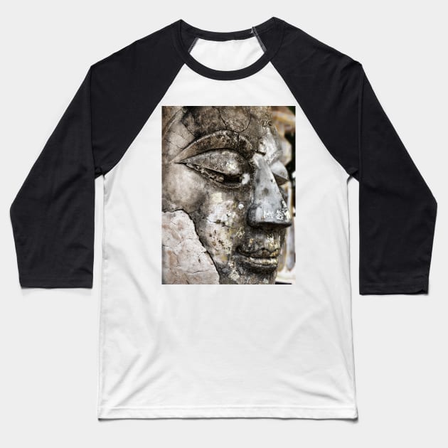 Thai Buddha head Baseball T-Shirt by thehollowpoint